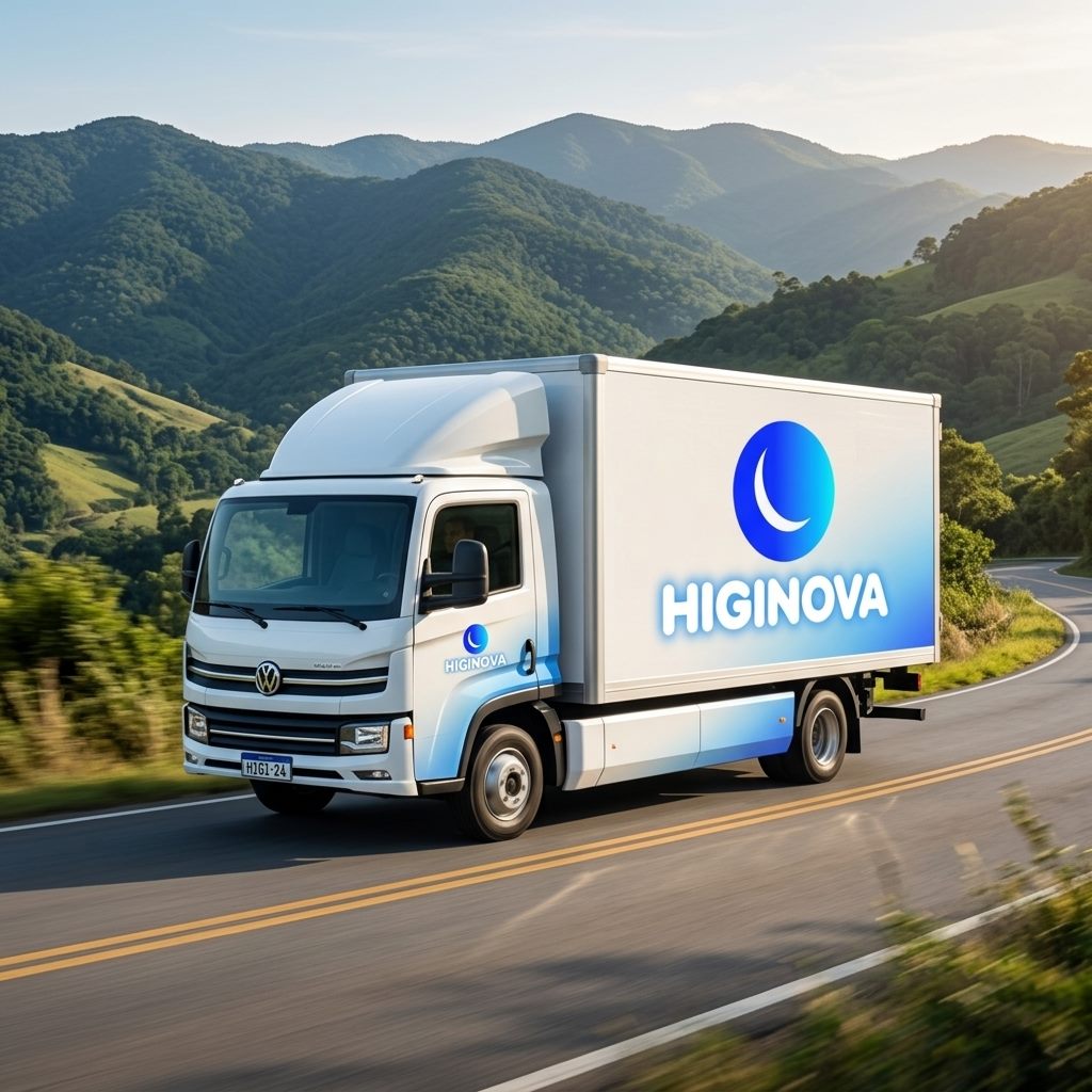 Caminhão de entrega da Higinova na estrada